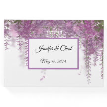 Paars Floral Guest Book