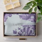 Paars Floral Lace Pattern Tissuepapier (Geschenk)