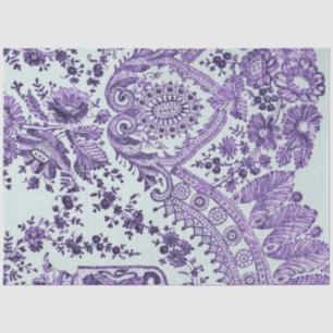 Paars Floral Lace Pattern Tissuepapier