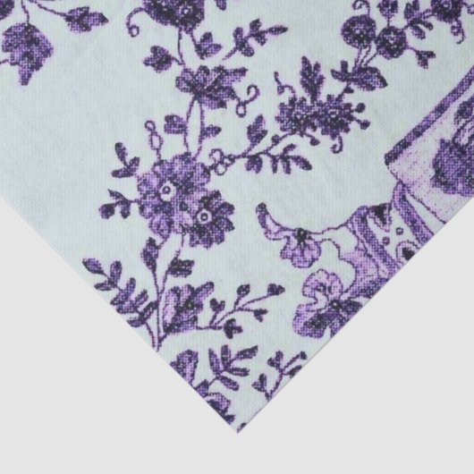 Paars Floral Lace Pattern Tissuepapier (Detail)