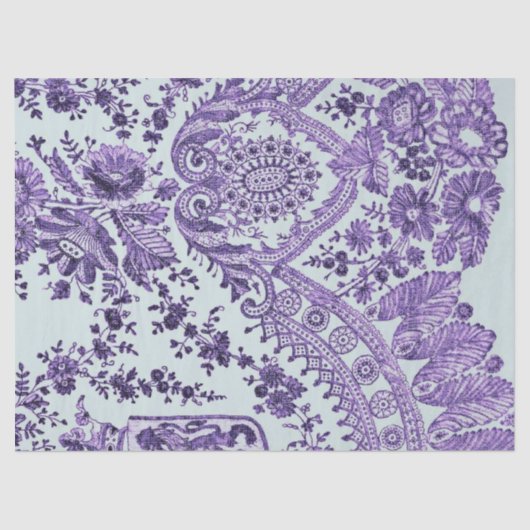 Paars Floral Lace Pattern Tissuepapier (Voorkant)