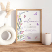 Paars Floral Lavender Vrijgezellenfeest Welkom Poster