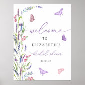 Paars Floral Lavender Vrijgezellenfeest Welkom Poster (Voorkant)