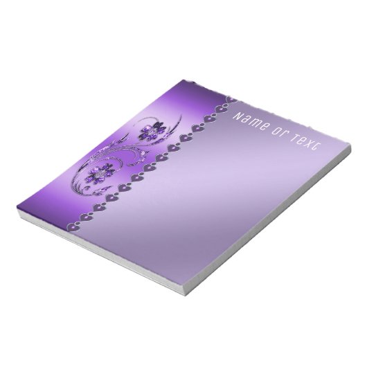 Paars Floral Notitieblok (Linkerzijde)