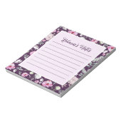 Paars Floral Notitieblok (Linkerzijde)