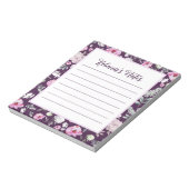 Paars Floral Notitieblok (Linkerzijde)