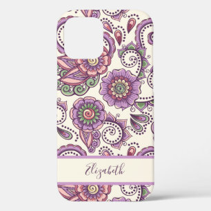 Paars Floral Paisley Unieke Patroon Case-Mate iPhone Case
