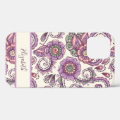 Paars Floral Paisley Unieke Patroon Case-Mate iPhone Case (Achterkant (horizontaal))