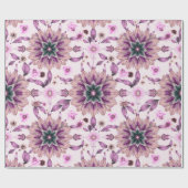 Paars Floral Pattern Cadeaupapier (Vlak)