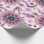 Paars Floral Pattern Cadeaupapier (Hoek)
