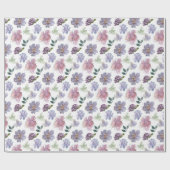 Paars Floral Pattern Cadeaupapier (Vlak)