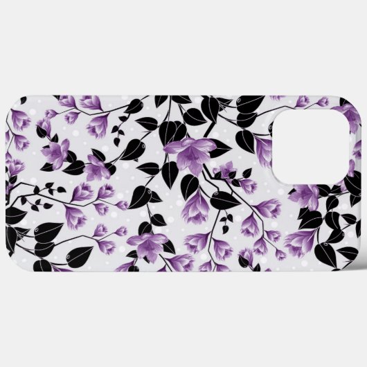 Paars Floral Pattern Case-Mate iPhone Case (Achterkant (horizontaal))