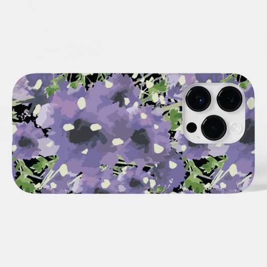 Paars Floral Pattern Case-Mate iPhone Case (Achterkant (horizontaal))