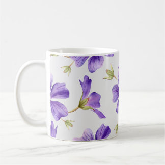 Paars Floral Pattern Koffiemok