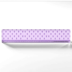 Paars Floral Pattern Naambordje
