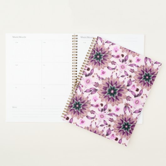 Paars Floral Pattern Planner (Display)