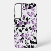 Paars Floral Pattern Samsung Galaxy Hoesje (Achterkant)