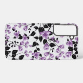 Paars Floral Pattern Samsung Galaxy Hoesje (Achterkant horizontaal)