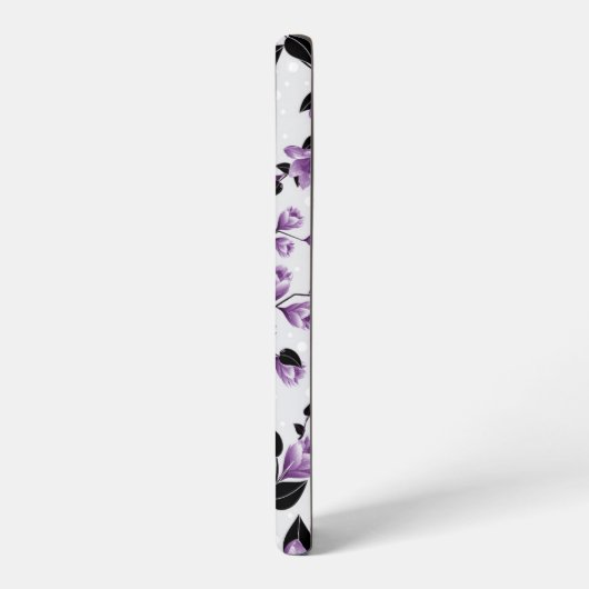 Paars Floral Pattern Samsung Galaxy Hoesje (Linkerkant)