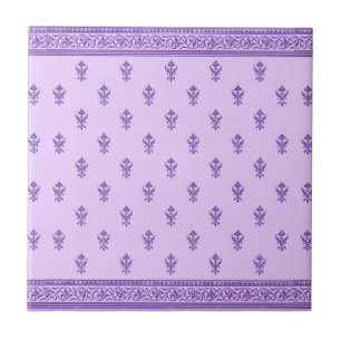 Paars Floral Pattern Tegeltje
