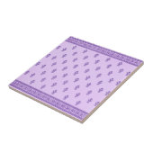 Paars Floral Pattern Tegeltje (Zijkant)