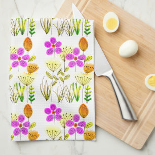 Paars Floral Pattern Theedoek