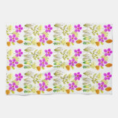 Paars Floral Pattern Theedoek (Horizontaal)