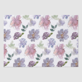 Paars Floral Pattern Tissuepapier