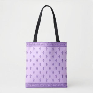 Paars Floral Pattern Tote Bag