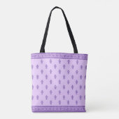 Paars Floral Pattern Tote Bag (Achterkant)