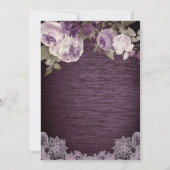 Paars Floral Rustic Baby shower Kaart (Achterkant)