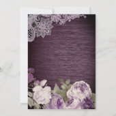 Paars Floral Rustic Baby shower Kaart (Achterkant)