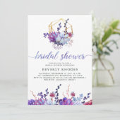 Paars Floral Succulent Vrijgezellenfeest Kaart (Staand voorkant)