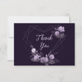 Paars Floral Violet Geometrisch Lijst van de bruil Bedankkaart (Voorkant)