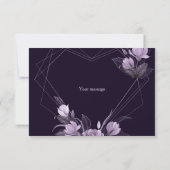 Paars Floral Violet Geometrisch Lijst van de bruil Bedankkaart (Achterkant)