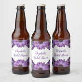 Paars Floral Vrijgezellenfeest Bier Etiket (Flessen)