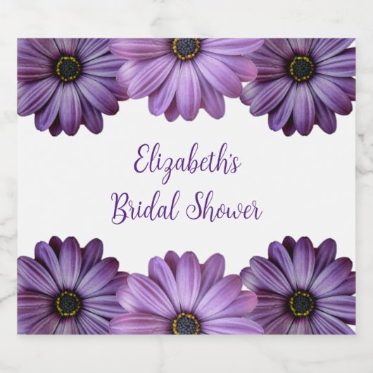 Paars Floral Vrijgezellenfeest Bier Etiket (Enkel label)