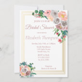 Paars Floral Vrijgezellenfeest Kaart (Voorkant)