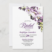 Paars Floral Vrijgezellenfeest Kaart (Voorkant)