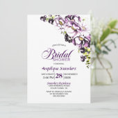 Paars Floral Vrijgezellenfeest Kaart (Staand voorkant)