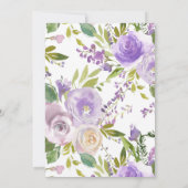 Paars Floral Vrijgezellenfeest Kaart (Achterkant)