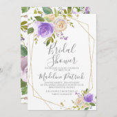 Paars Floral Vrijgezellenfeest Kaart (Voorkant / Achterkant)