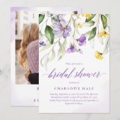 Paars Floral Vrijgezellenfeest Kaart (Voorkant / Achterkant)