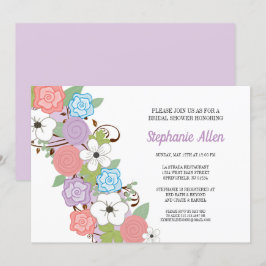 Paars Floral Vrijgezellenfeest Kaart
