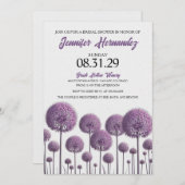 Paars Floral Vrijgezellenfeest Kaart (Voorkant / Achterkant)