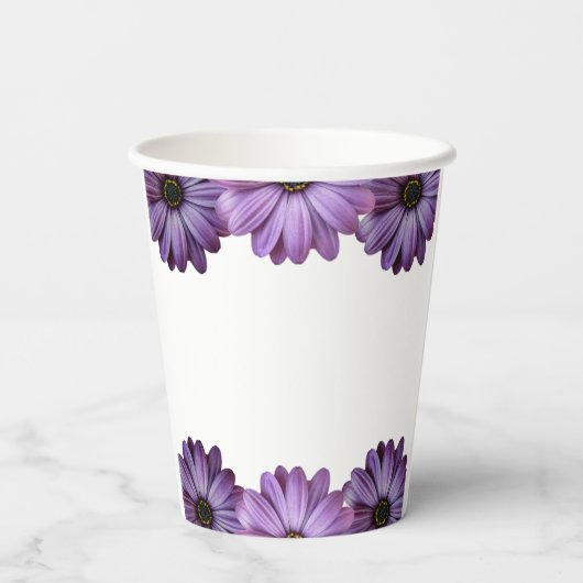 Paars Floral Vrijgezellenfeest Papieren Bekers (Achterkant)