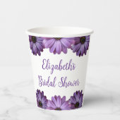 Paars Floral Vrijgezellenfeest Papieren Bekers (Voorkant)