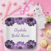 Paars Floral Vrijgezellenfeest Papieren Bordje (Feest)