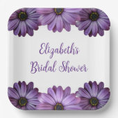 Paars Floral Vrijgezellenfeest Papieren Bordje (Voorkant)