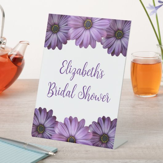 Paars Floral Vrijgezellenfeest Reclamebord Met Voetstuk (Insitu)